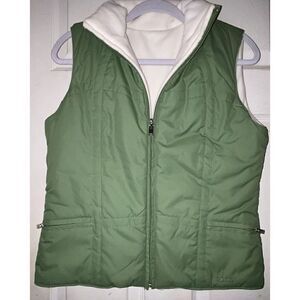 Izod Vest Womens‎ Size XS Green Reversible? Full Zip Pockets Gorpcore Camp Hike
